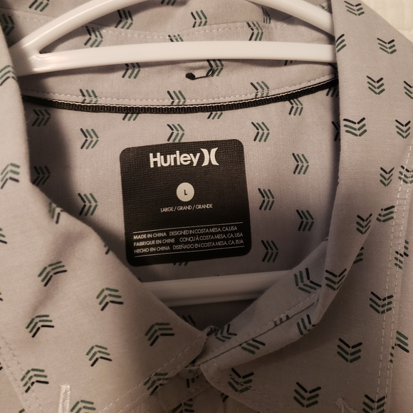 Mens Button Collar Hurley Vacation shirt - Picture 2 of 2